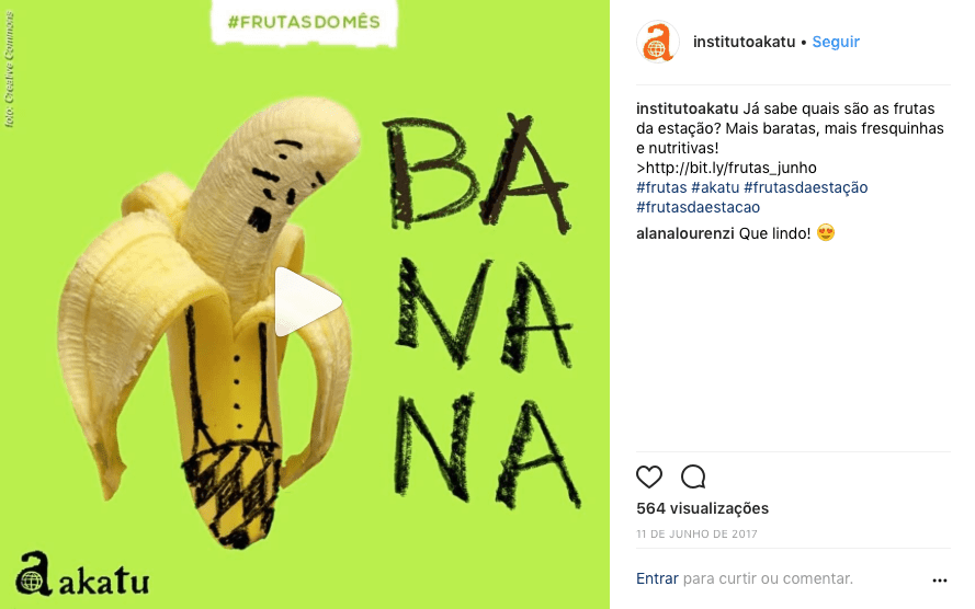 vídeo das frutas de junho