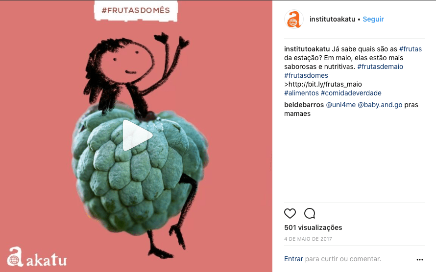 vídeo das frutas de maio